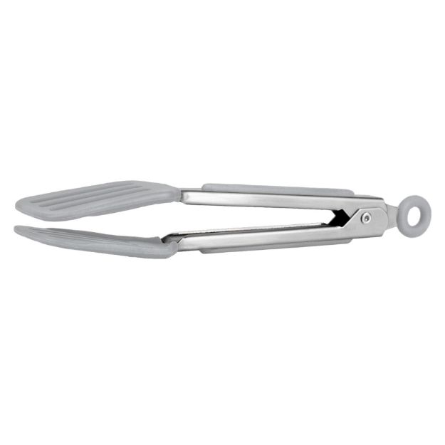 Picture of Mini Silicone Turner Tong with Stainless Steel Handle - Oyster Gray