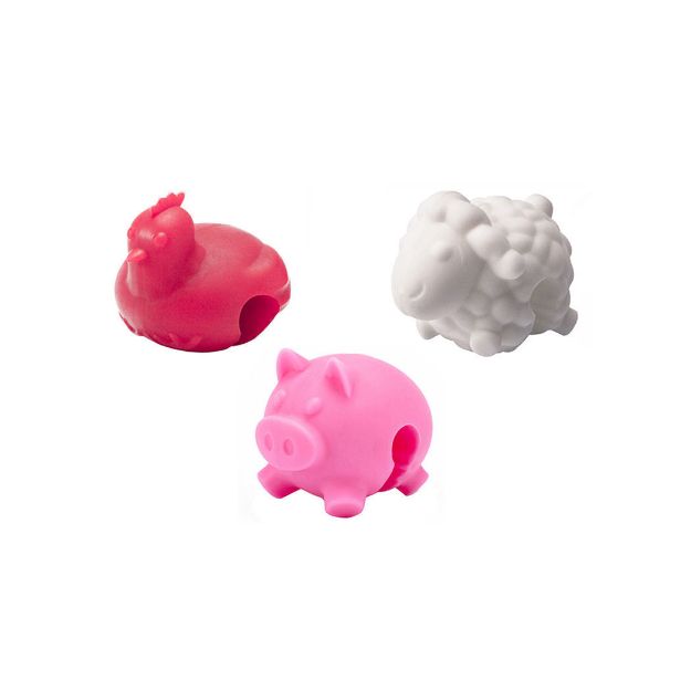 Picture of Farm Animals Lid Lifters S/3 Silicone Assorted