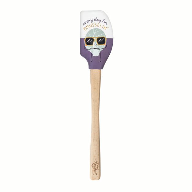 Picture of Spatulart® Wood Handled Spatula - I'm Brusselin' / Good Chives