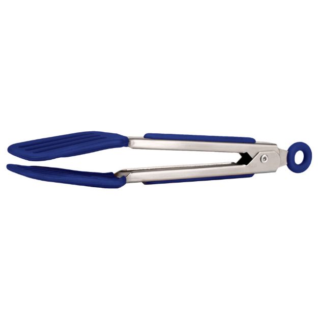 Picture of Mini Silicone Turner Tong with Stainless Steel Handle - Deep Indigo
