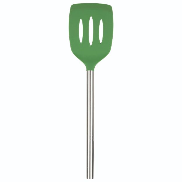 Picture of Silicone Slotted Turner with Stainless Steel Handle - Pesto