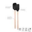 Picture of Flex-Core® Wood Handled Mini Spatula & Spoonula with  Silicone Head - Black