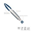 Picture of Mini Silicone Tongs with Stainless Steel Handles - Deep Indigo