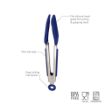 Picture of Mini Silicone Turner Tong with Stainless Steel Handle - Deep Indigo