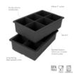 Picture of King Cube Ice Trays S/2 Charcoal