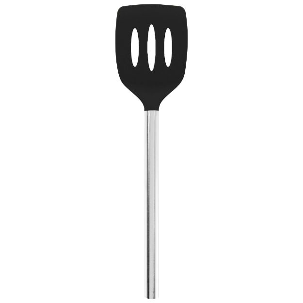 Picture of Silicone Slotted Turner with Stainless Steel Handle - Black