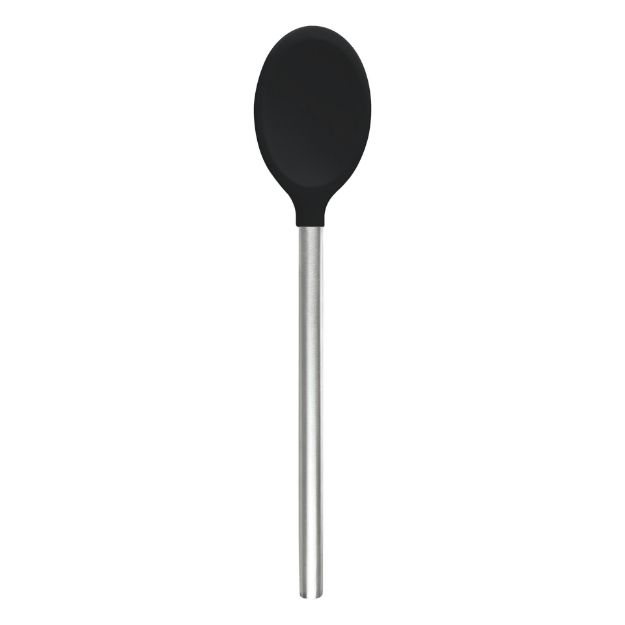 Picture of Silicone Mixing Spoon with Stainless Steel Handle - Black