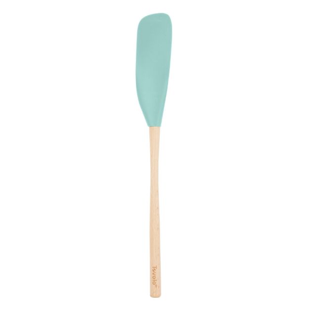 Picture of Flex-Core® Wood Handled Jar Scraper Spatula - Light Aqua