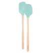 Picture of Flex-Core® Wood Handled Mini Spatula & Spoonula with Silicone Head - Light Aqua