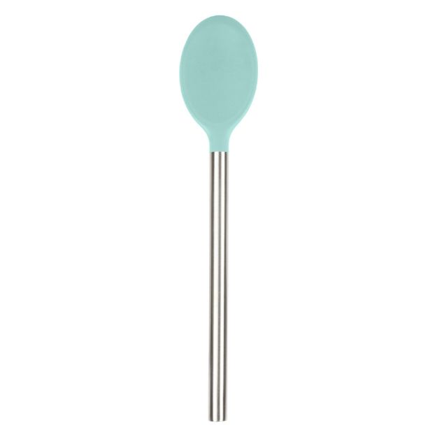 Picture of Silicone Mixing Spoon with Stainless Steel Handle - Light Aqua