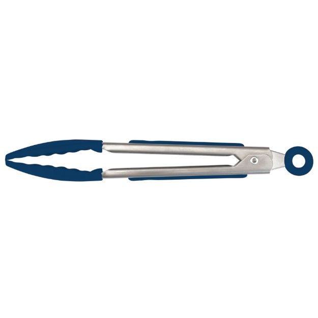 Picture of Mini Silicone Tongs with Stainless Steel Handles - Deep Indigo