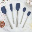 Picture of Flex-Core® Stainless Steel Handled Spatula Set of 5 - Deep Indigo