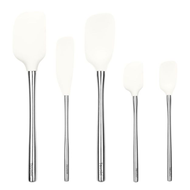 Picture of Flex-Core® Stainless Steel Handled Spatula Set of 5 - White