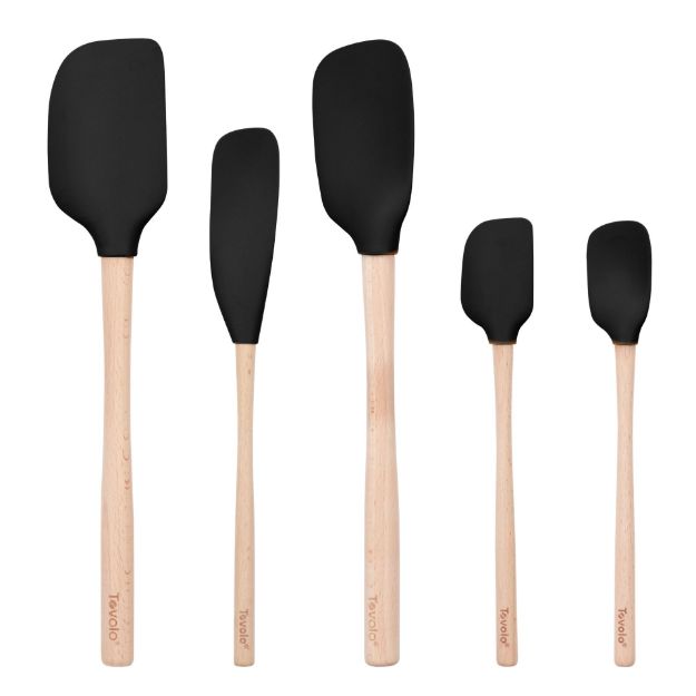 Picture of Flex-Core® Wood Handled Spatula Set of 5 - Black