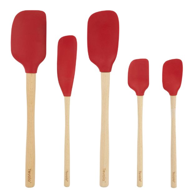 Picture of Flex-Core® Wood Handled Spatula Set of 5 - Cayenne