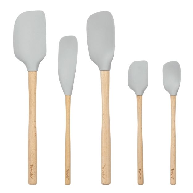 Picture of Flex-Core® Wood Handled Spatula Set of 5 - Oyster Gray