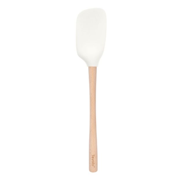 Picture of Flex-Core® Wood Handled Spoonula with Silicone Head - White