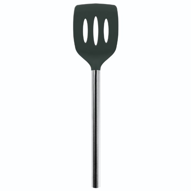 Picture of Silicone Slotted Turner with Stainless Steel Handle - Charcoal