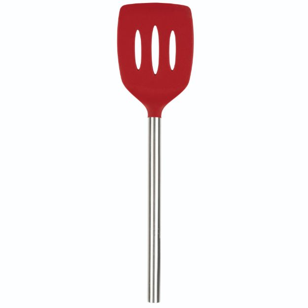Picture of Silicone Slotted Turner with Stainless Steel Handle - Cayenne