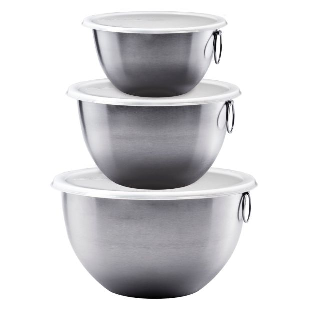 Picture of Stainless Steel Mixing Bowls with Lids - Set of 3